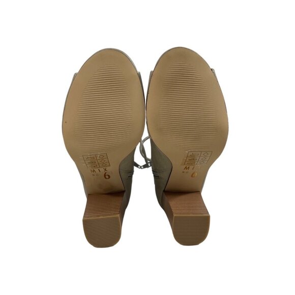 Mix No.6 Women's Grey Taupe Side Zip Closure Lace Up Patty Heels Sz 8 - NWB - Picture 7 of 14